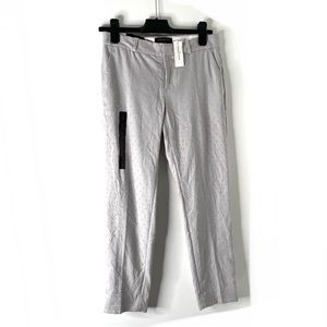 Banana Republic Avery Grey Straight Leg Pants NWT Swiss Dot Velvet Detail Ankle